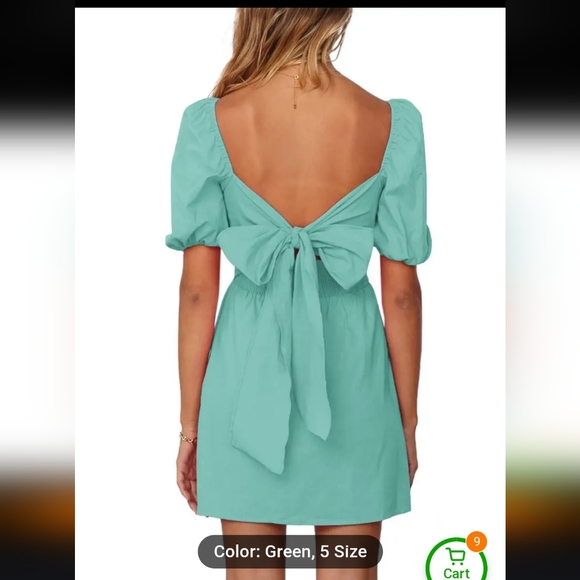 Puff Sleeve Mini Dress - Picture 4 of 9